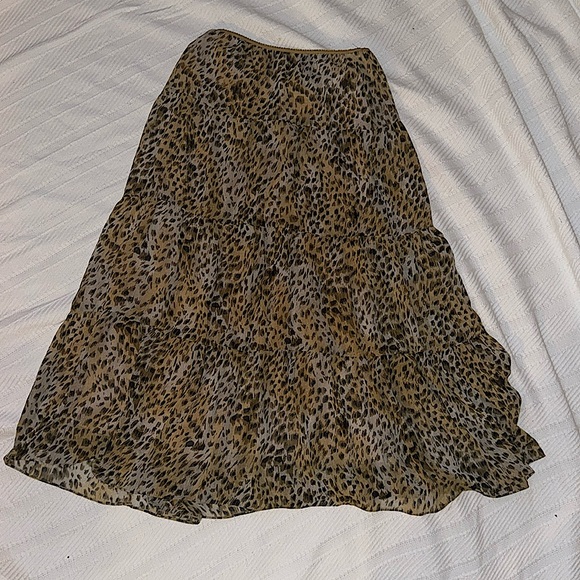 LEOPARD PRINT SLIP ON SKIRT - Picture 1 of 3